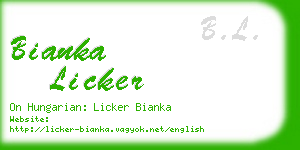 bianka licker business card